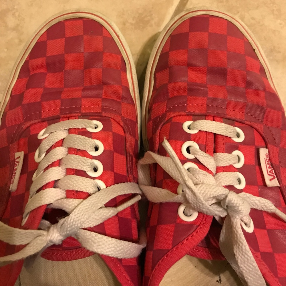 Pink-checkered Vans